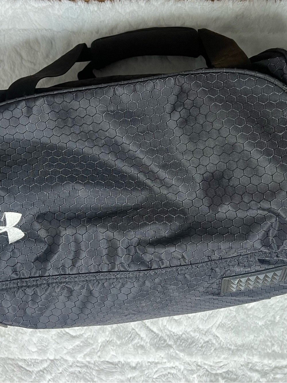 Under Armour Black Hex-Pattern Duffel Bag